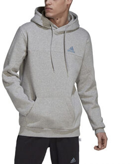 adidas Heren badge of sport fleece hoodie - maat M Grijs