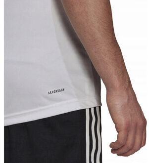 adidas Heren designed to move 3 stripes primeblue sport t-shirt - maat L Wit