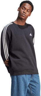 adidas Heren essentials 3 strepen fleece sweatshirt Zwart - L