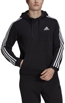 adidas Heren essentials 3 stripes fleece hoodie - maat S Zwart