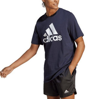 adidas Heren essentials 3 stripes single jersey t-shirt Blauw