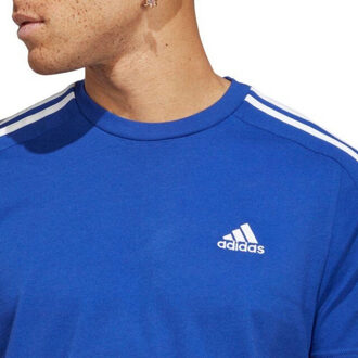 adidas Heren essentials 3 stripes single jersey t-shirt Blauw