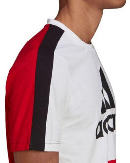 adidas Heren essentials colour block single jersey t-shirt Wit