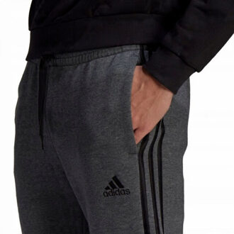 adidas Heren essentials fleece 3 strepen tapered leg joggingbroek - maat XL Grijs