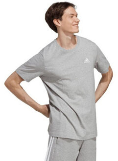 adidas Heren essentials geborduurd logo single jersey t-shirt Grijs