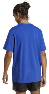 adidas Heren essentials geborduurd logo single jersey t-shirt - maat M Blauw