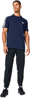 adidas Heren essentials gestreept single jersey t-shirt Blauw - M