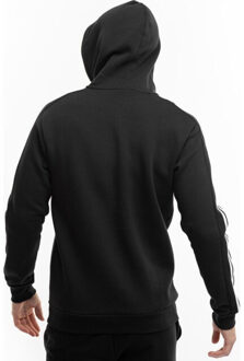 adidas Heren essentials gestreepte fleece hoodie - maat L Zwart