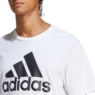 adidas Heren essentials groot logo single jersey t-shirt Wit