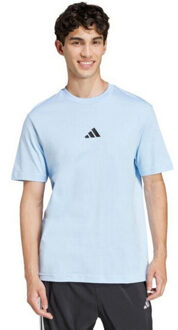 adidas Heren essentials klein logo single jersey t-shirt Blauw