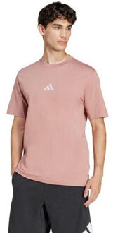 adidas Heren essentials klein logo single jersey t-shirt Roze - M