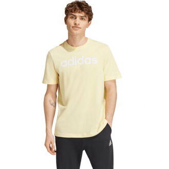adidas Heren essentials linear geborduurd logo single jersey t-shirt Geel - M