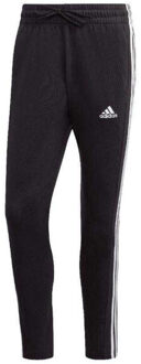 adidas Heren essentials single jersey 3 strepen open hem tapered joggingbroek Zwart