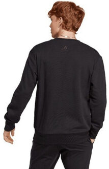 adidas Heren essentials sweatshirt met groot logo in french terry Zwart - XL