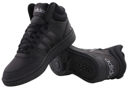 adidas Heren hoops 3.0 ecologisch leren mid cut trainers - maat 44,5 Zwart