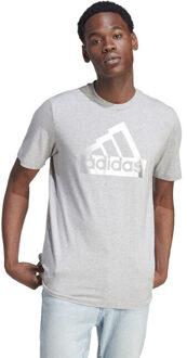 adidas Heren t-shirt katoen met logo - maat M Grijs
