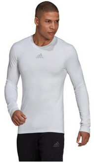adidas Heren tech-fit t-shirt met lange mouwen Wit - XL