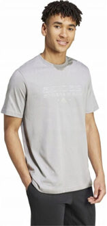 adidas Heren tech lineair t-shirt - maat XL Grijs