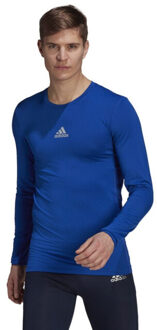 adidas Heren techfit top met lange mouwen - maat XL Blauw