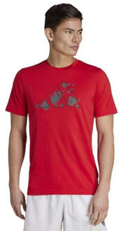 adidas Heren train essentials seizoensgebonden grafisch t-shirt Rood