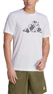 adidas Heren train essentials seizoensgebonden grafisch t-shirt Wit - M