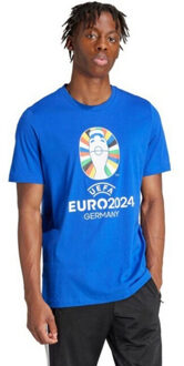 adidas Heren uefa euro24 t-shirt Blauw - M