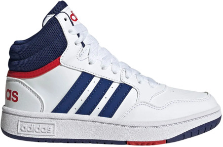 adidas Hoops 3.0 Mid Sneakers Junior wit - donkerblauw - rood - 28