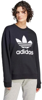 adidas Iconische Trefoil Crew Sweatshirt Adidas , Black , Dames - L,M,S,Xs