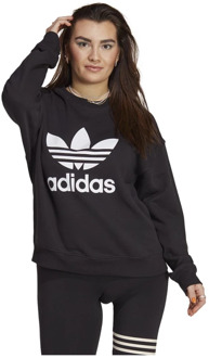 adidas Iconische Trefoil Crew Sweatshirt Vrouwen Adidas , Black , Dames - L,M,S,Xs