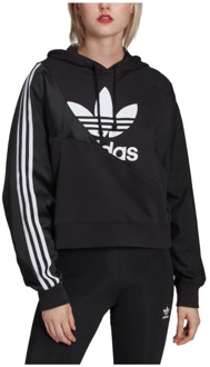 adidas katoenen hoodie met jaren 80-stijl Adidas , Black , Dames