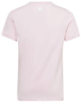 adidas Katoenen slim t-shirt met lineair logo voor kinderen/kids essentials - maat 164 Roze