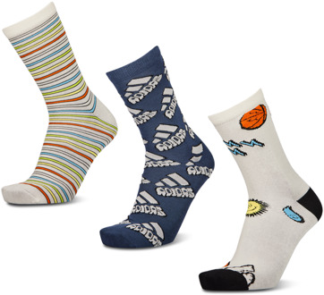 adidas Kids Crew 3 Pack Sokken Unisex - Wit - Maat 1 - 2 YEARS White