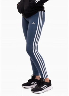 adidas Kinder/kids essentials katoenen 3 strepen legging - maat 146/152 Blauw