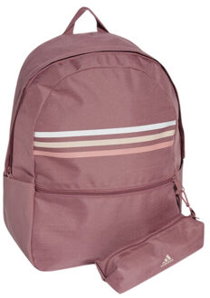 adidas Klassieke rugzak met horizontale strepen - maat One size Roze