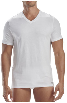 adidas Korte mouw V-hals T-shirt 3-pack Adidas , White , Heren - Xl,M,S