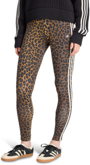 adidas Leopard 3-stripes Legging Leggings Dames - Multi - Maat 38 - Katoen Jersey