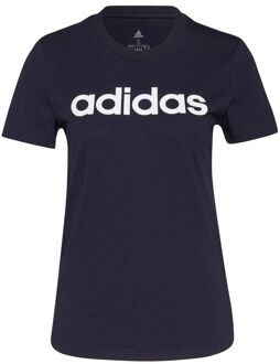 adidas Linear T-shirt Dames donkerblauw - XS