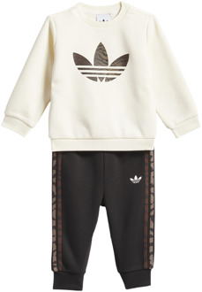 adidas Loose Crew Set Trainingspakken Baby - Wit - Maat 57 - 62 CM - Katoen Jersey White