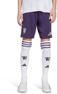 adidas Manchester United 25/26 Away Shorts Korte Broeken Kinder - Paars - Maat 171 - 176 CM - Poly Mesh Purple