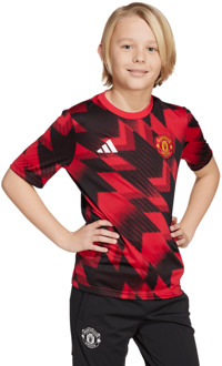 adidas Manchester United 25/26 Pre-match Truien/Replica's Kinder - Rood - Maat 135 - 140 CM - Poly Mesh Red