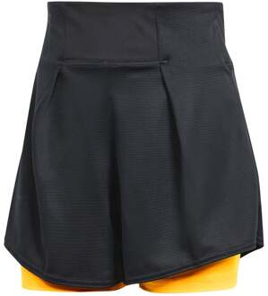 adidas Match Pro 3in Short Voor Tennisballen Dames-Zwart,Oranje - XS