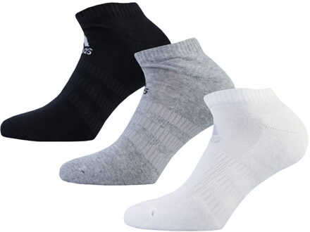 adidas Men's adidas 3-Pack Cushioned Low-Cut Socks in Black Grey White Zwart/wit