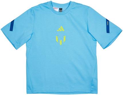 adidas Messi Zne T-shirts Kinder - Paars - Maat 123 - 129 CM - Katoen Jersey Purple