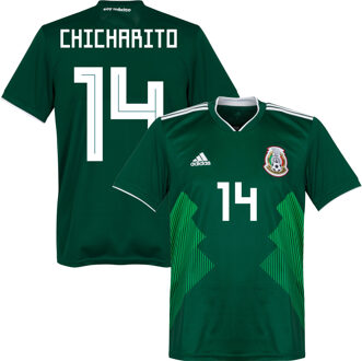 adidas Mexico Shirt Thuis 2018-2019 + Chicharito 14 - 42