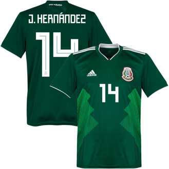 adidas Mexico Shirt Thuis 2018-2019 + J. Hernandez 14