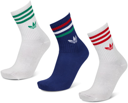 adidas Mid Cut Crew 3 Pack Sokken Unisex - Blauw - Maat 37-39 Blue