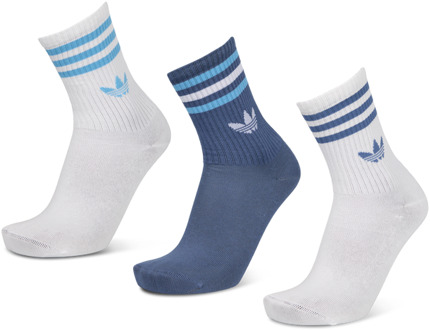 adidas Mid Cut Crew 3 Pack Sokken Unisex - Blauw - Maat 37-39 Blue