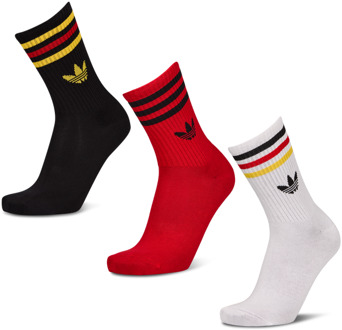 adidas Mid Cut Crew 3 Pack Sokken Unisex - Rood - Maat 37-39 Red