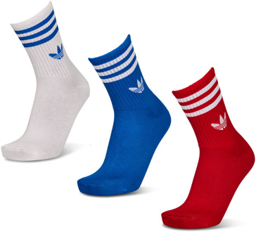 adidas Mid Cut Crew 3 Pack Sokken Unisex - Rood - Maat 37-39 Red