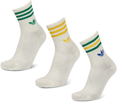 adidas Mid Cut Crew 3 Pack Sokken Unisex - Wit - Maat 37-39 White